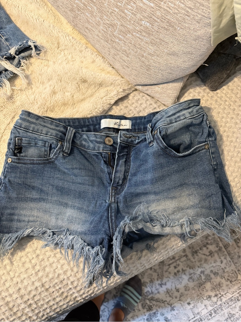 Kancan Distressed Blue Denim Cutoff Shorts